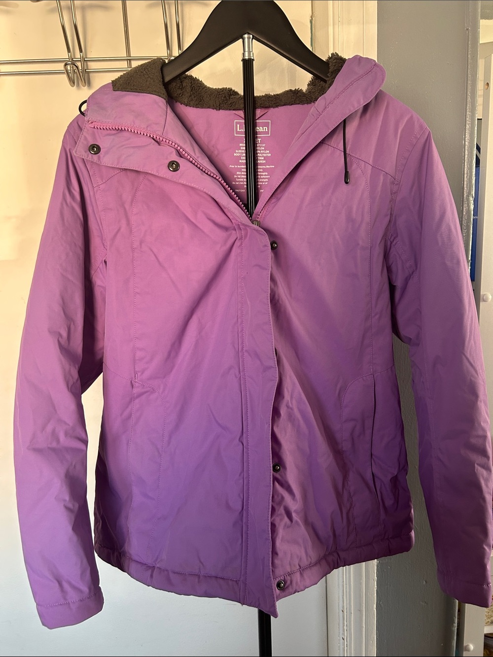 L.L. Bean Fur Lined Purple Jacket